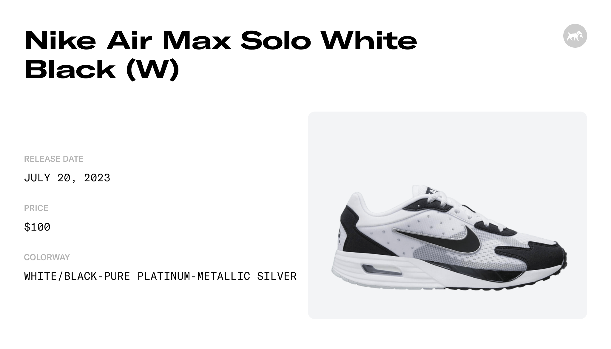 Nike Air Max Solo White Black (W) - FN0784-100 Raffles and Release