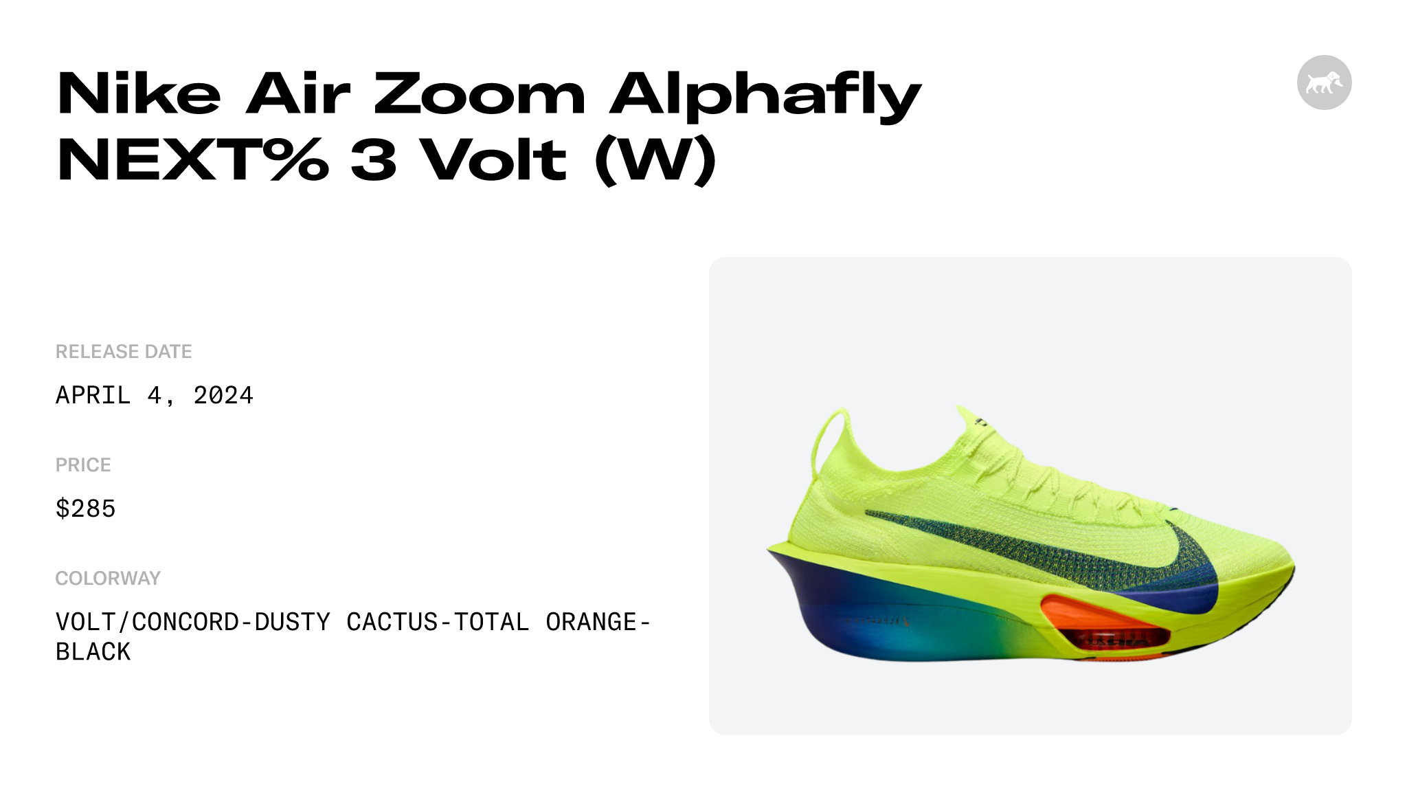 Nike Air Zoom Alphafly NEXT% 3 Volt (W) - FD8315-700 Raffles and ...
