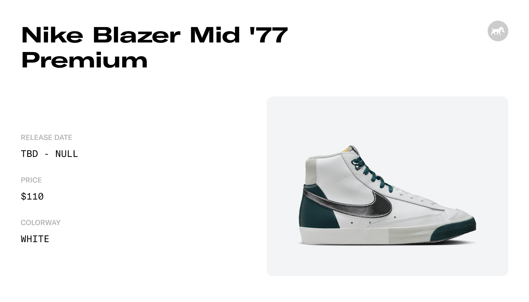 Nike Blazer Mid '77 Premium - FB8889-100 Raffles and Release Date