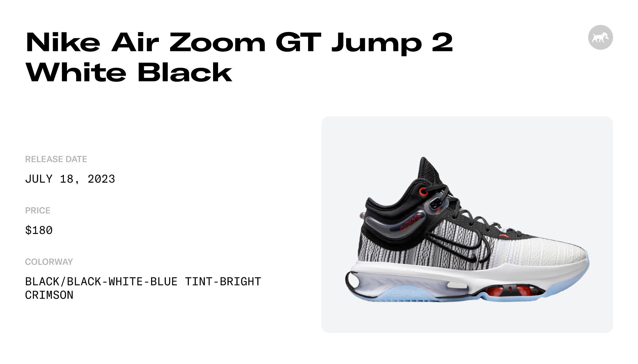 Nike Air Zoom GT Jump 2 White Black - DJ9431-001 Raffles and Release Date