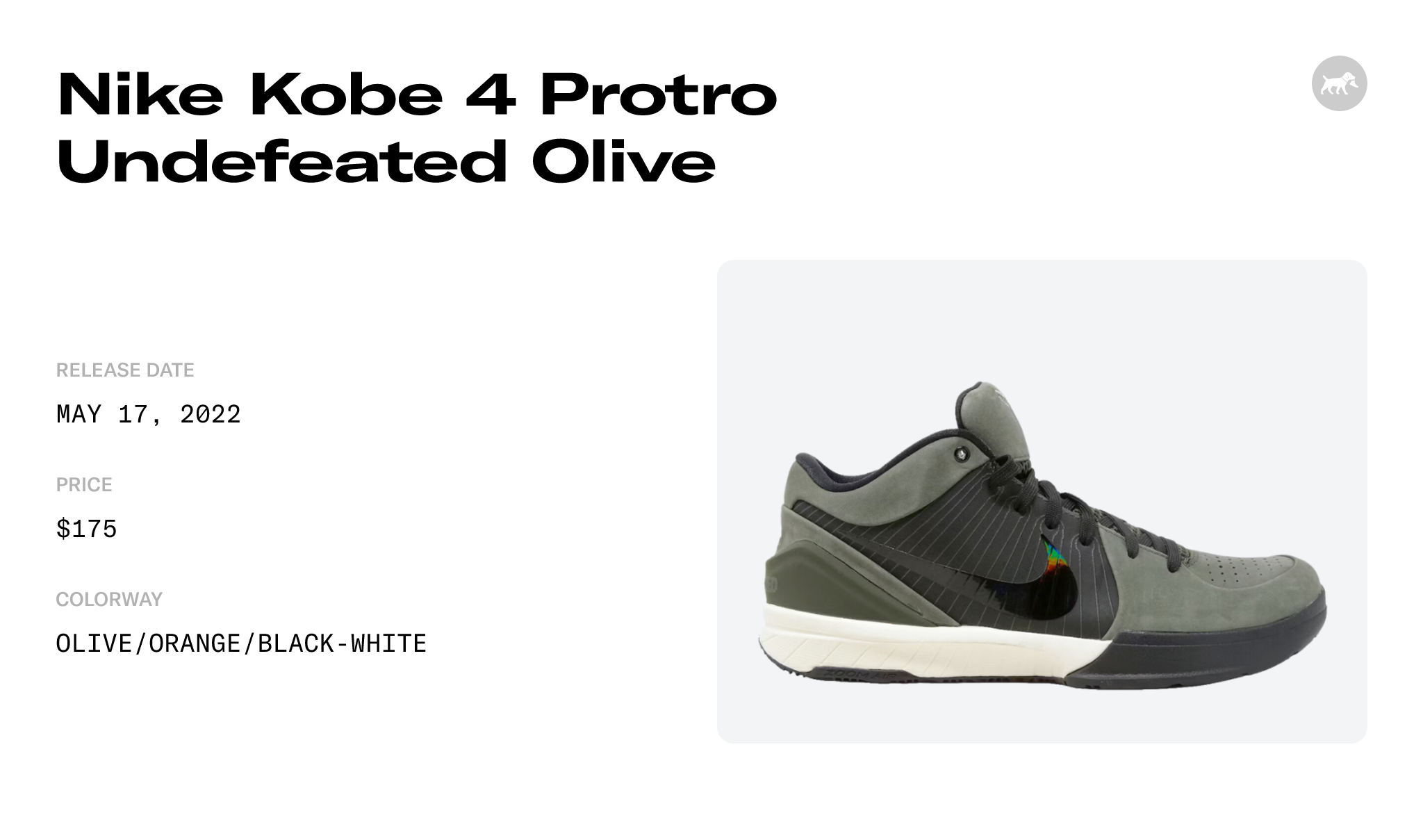 Nike Kobe 4 Protro Undefeated Olive - CK2597-300 Raffles and Release Date