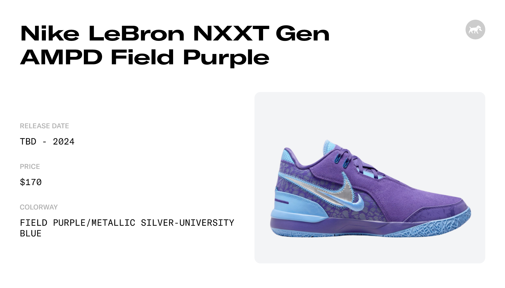 Nike LeBron NXXT Gen AMPD Field Purple - FJ1566-500 Raffles and Release ...