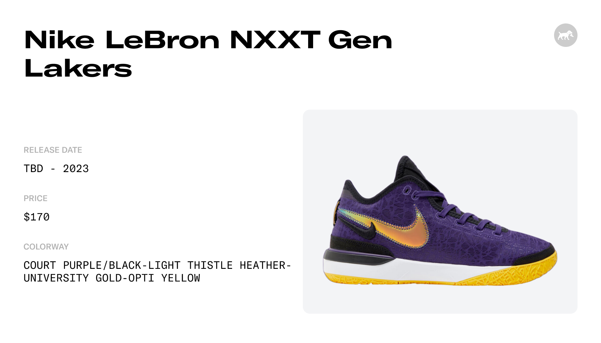 Nike LeBron NXXT Gen Lakers - DR8784-500 Raffles and Release Date