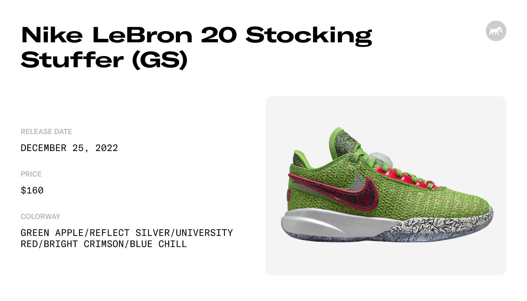 Nike LeBron 20 Stocking Stuffer (GS) - DQ8646-300 Raffles and Release Date