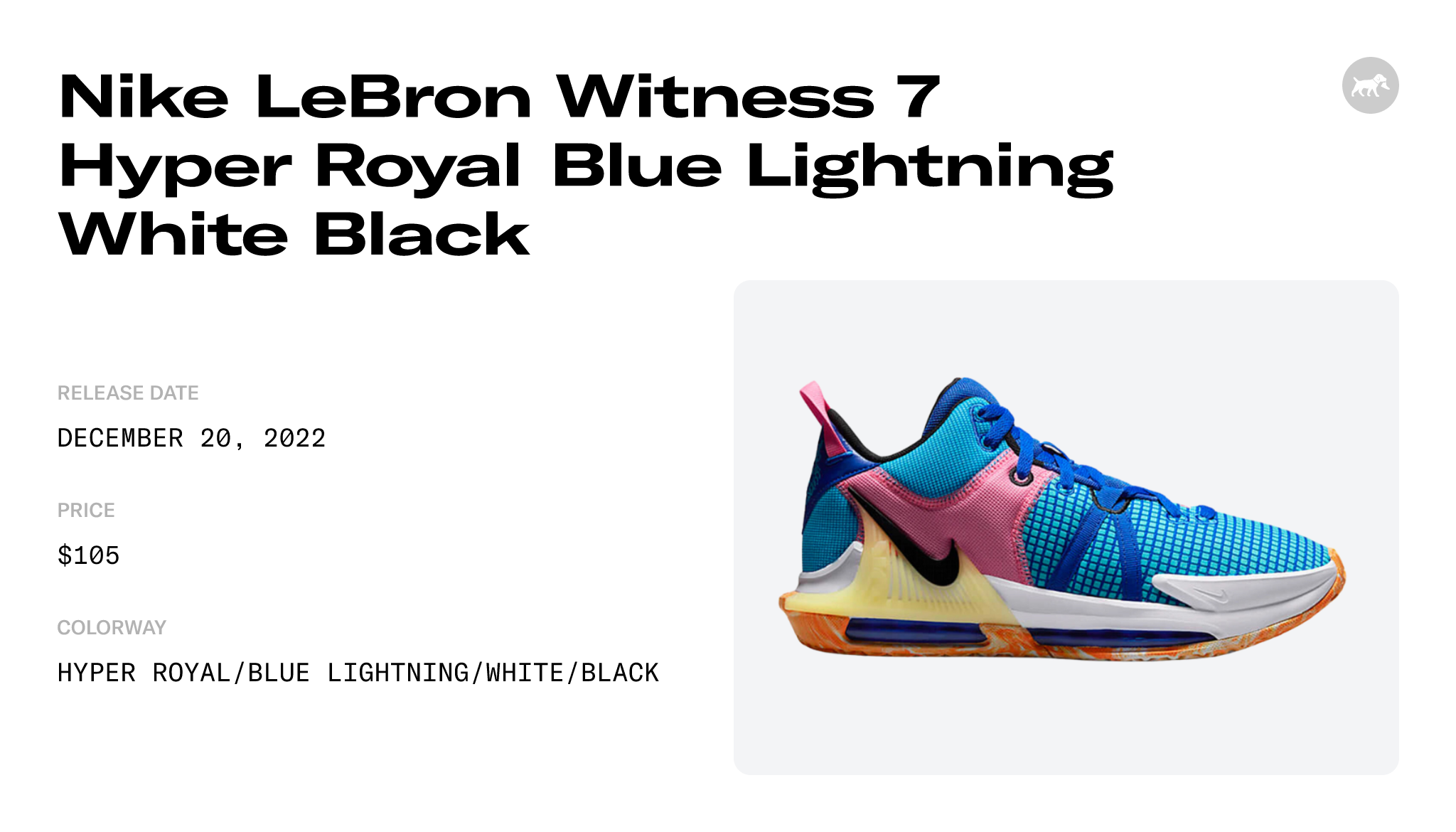 Nike LeBron Witness 7 Hyper Royal Blue Lightning White Black - DM1122 ...