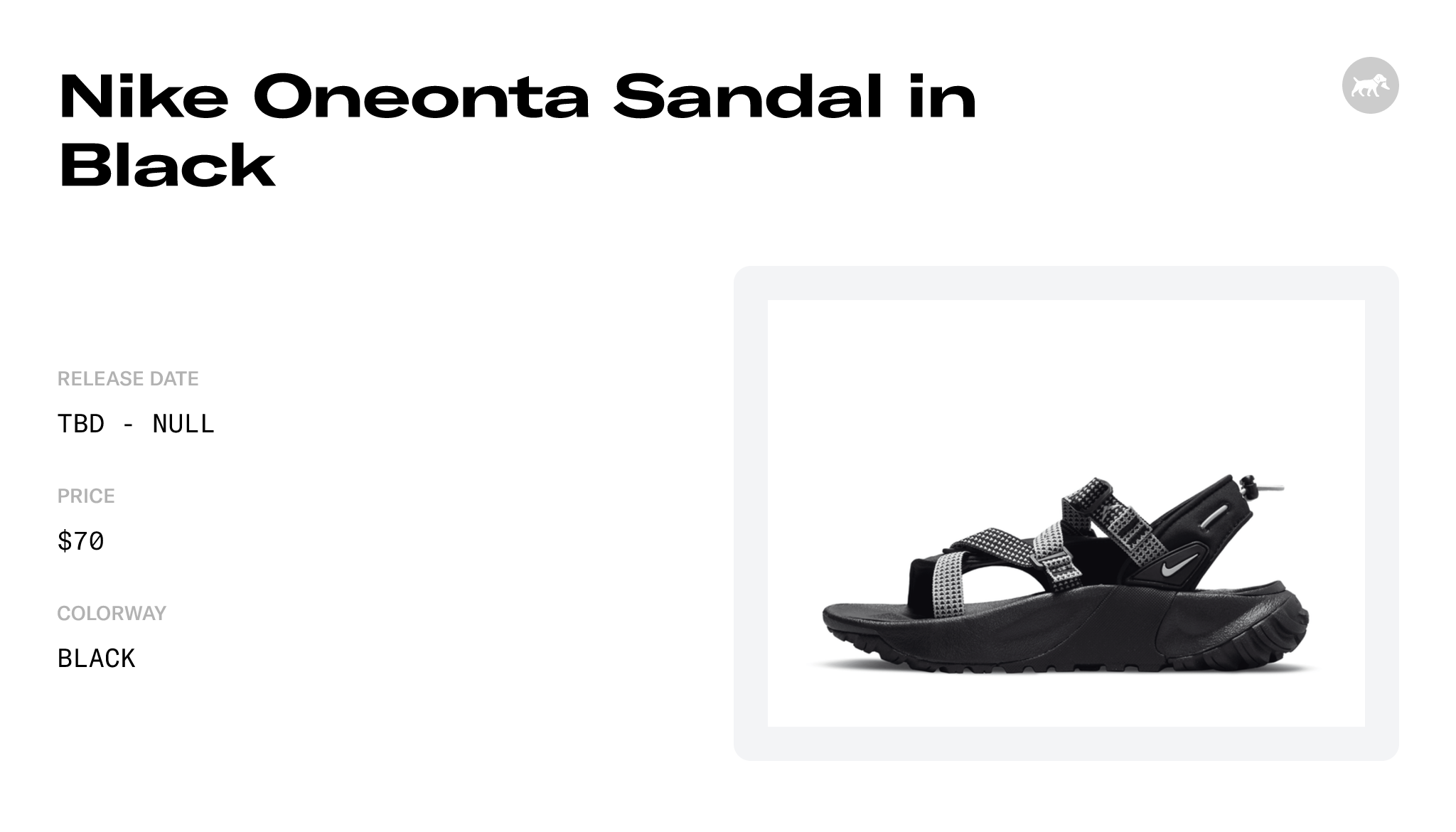 Nike Oneonta Sandal in Black - DJ6602-001 Raffles and Release Date