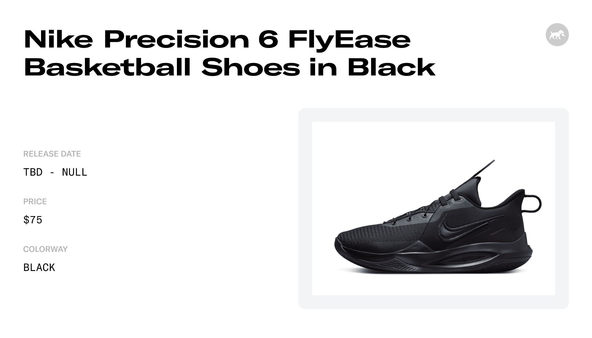 Nike Precision 6 FlyEase Basketball Shoes in Black - DJ7552-001 Raffles ...