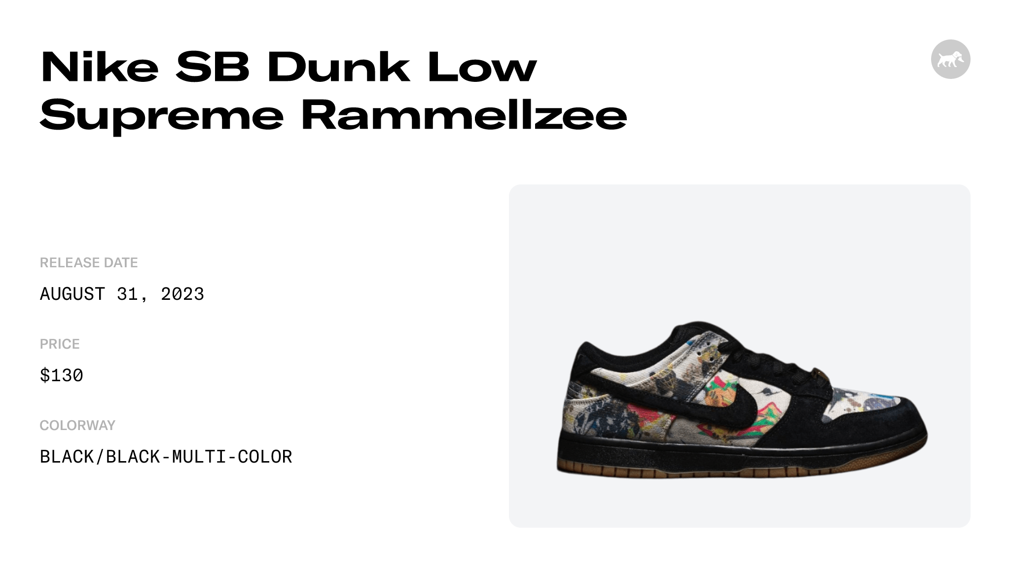 Supreme Nike SB Dunk Low Rammellzee FD8778-001