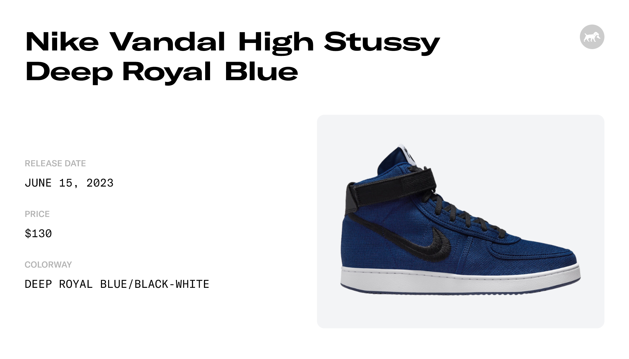 Stussy x Nike Vandal High SP Deep Royal Blue DX5425-400