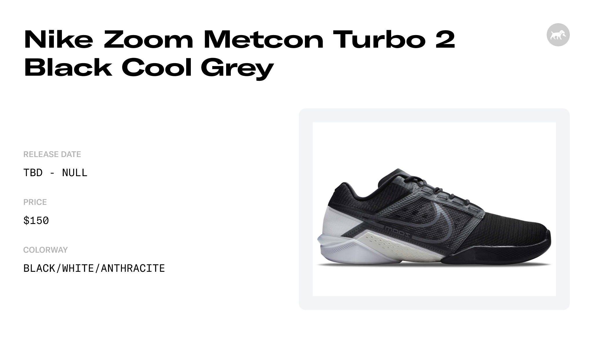 Nike Zoom Metcon Turbo 2 Black Cool Grey - DH3392-010 Raffles and ...