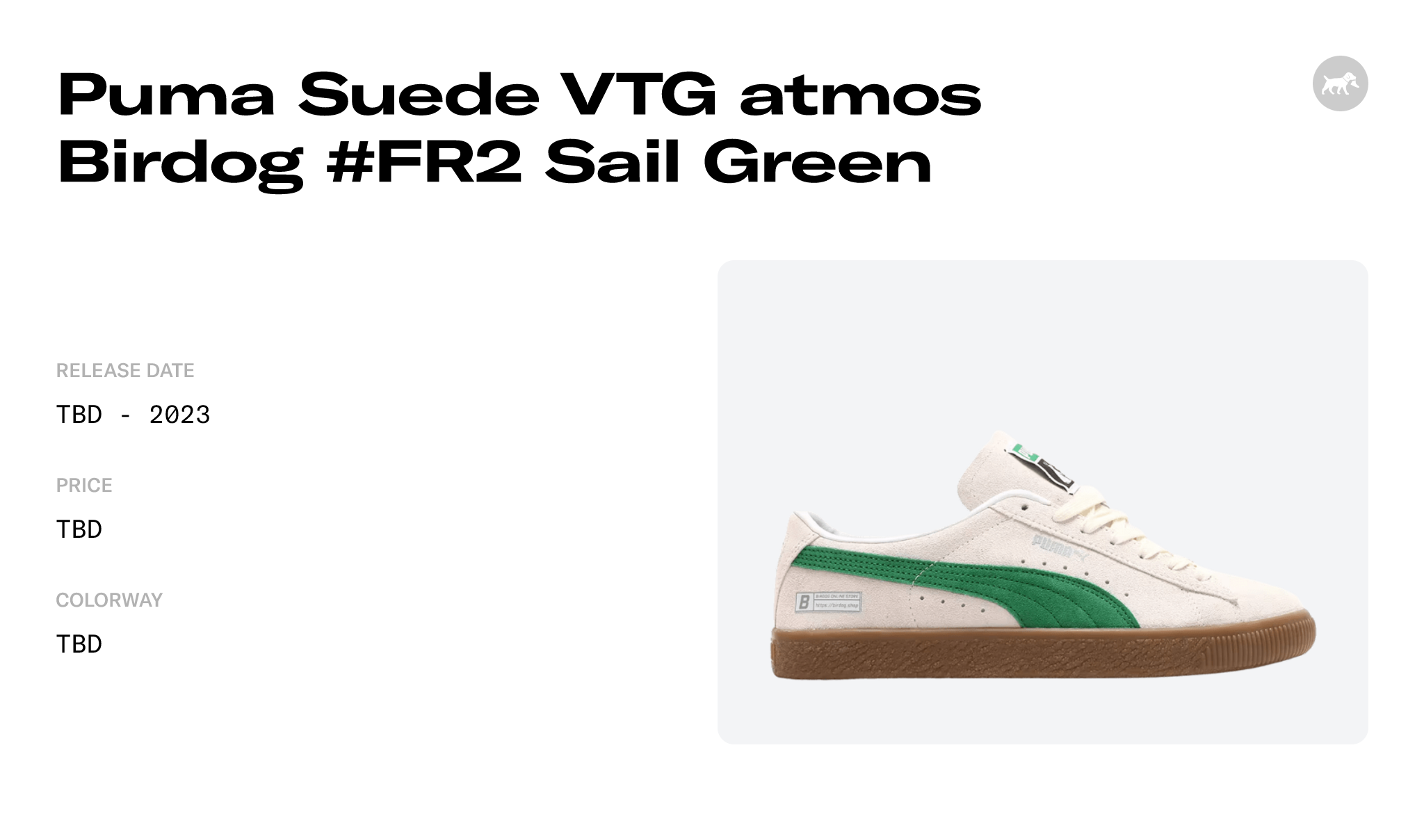Puma Suede VTG atmos Birdog #FR2 Sail Green Raffles and Release 
