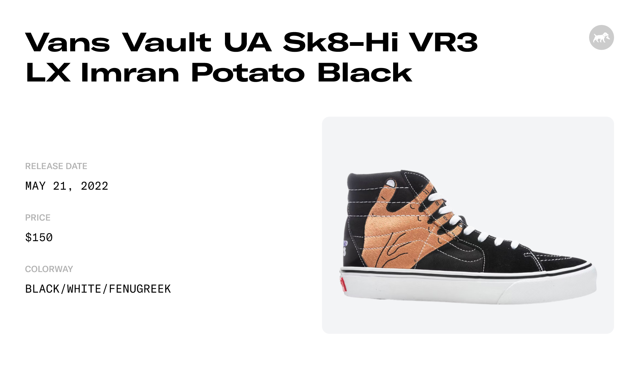 Vans Vault UA Sk8-Hi VR3 LX Imran Potato Black